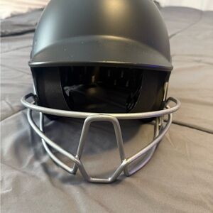 Black and Silver Sports Helmet with Face Guard